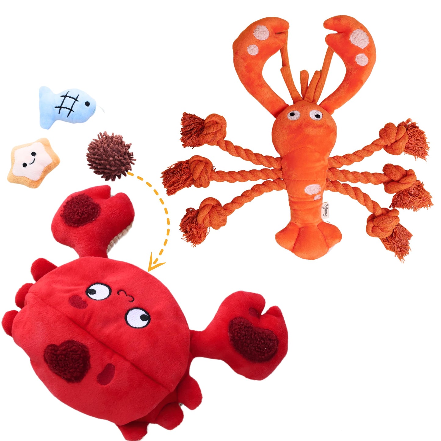 2 Pack Dog Toys for Large Dogs, Squeaky Plush Hide and Seek Teething Chew Toys for Small, Medium Puppy Dogs to Keep Them Busy