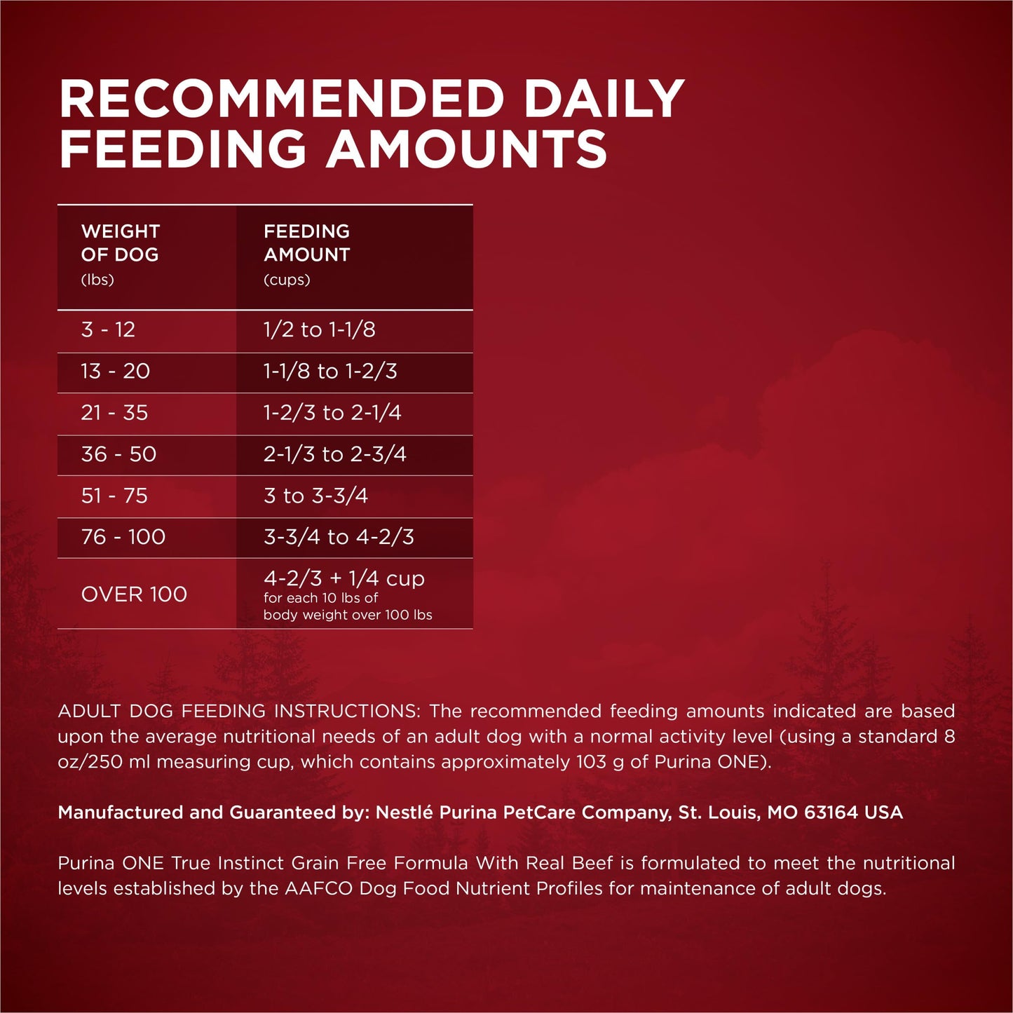 Purina ONE Grain Free Natural High Protein Dry Dog Food Formula True Instinct with Real Beef with Added Vitamins, Minerals and Nutrients - 25 lb. Bag