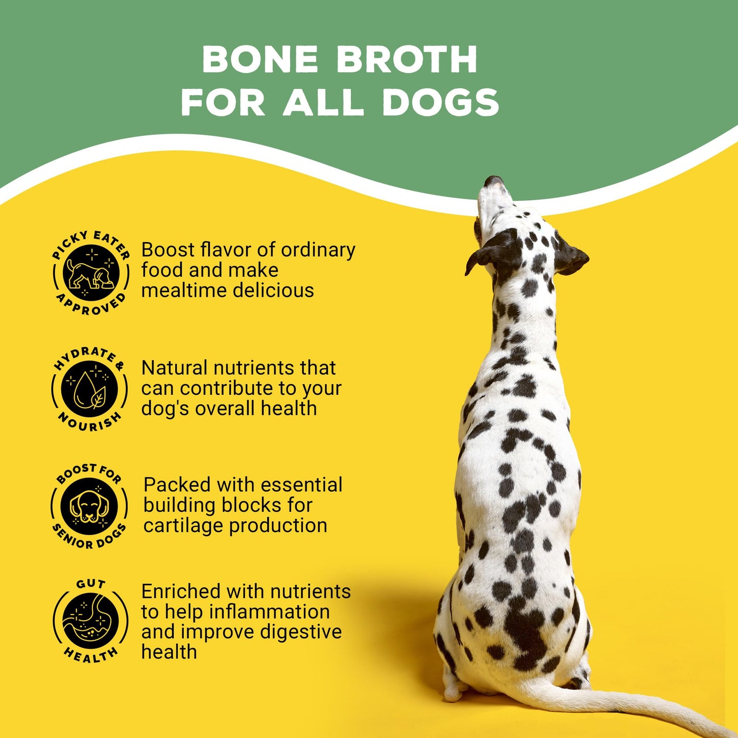 Brutus Bone Broth Hip and Joint Meal Toppers for Dogs Mega Pack (Chicken) - Bone Broth Powder with Chondroitin, Glucosamine & Turmeric - Makes 130oz of Liquid Bone Broth