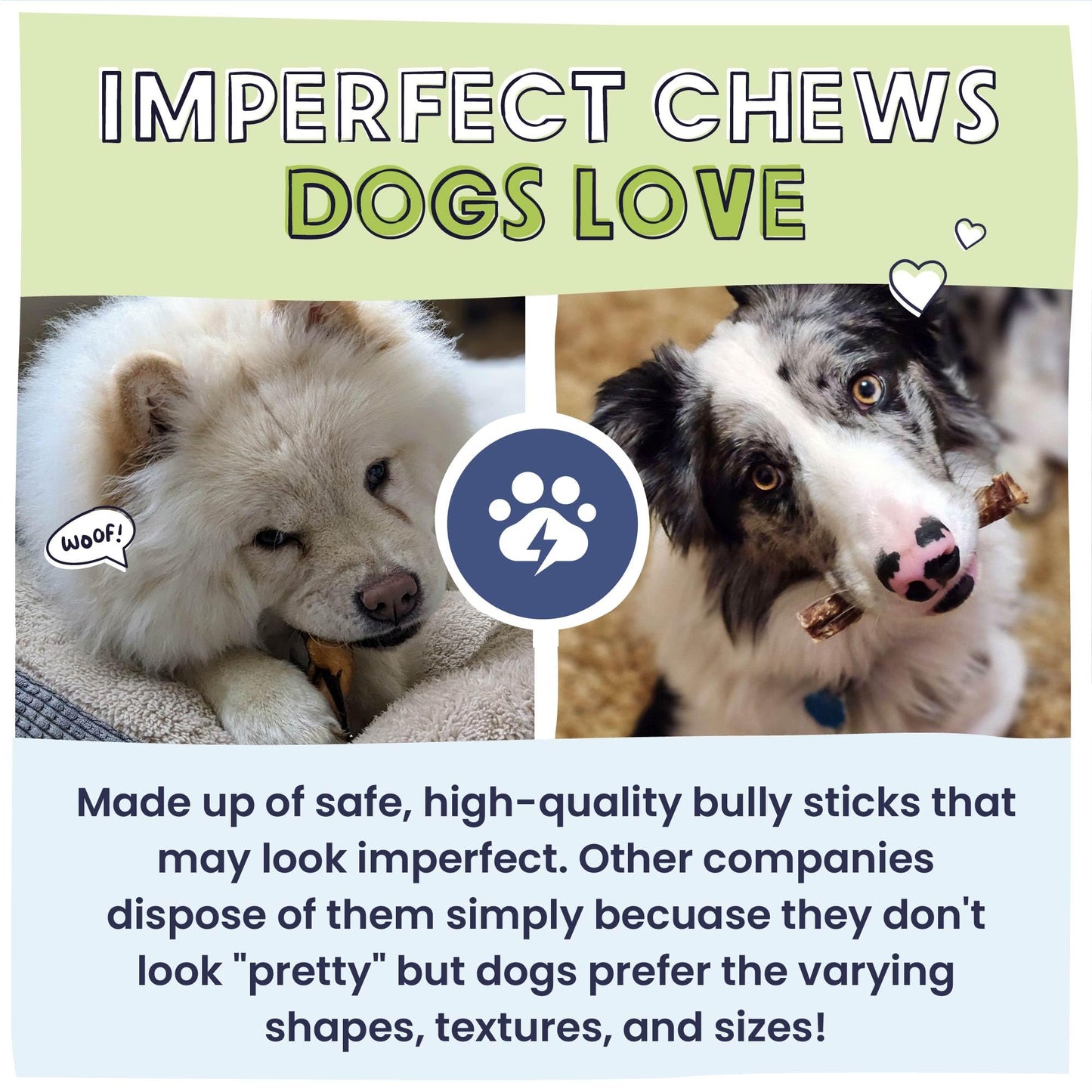 Pawstruck Natural Bizarre Bully Sticks Bargain Bag for Dogs and Puppies – Variety Pack of 5–7" Long-Lasting, Eco-Conscious Beef Chew Treats – 8 oz Bag – Packaging May Vary