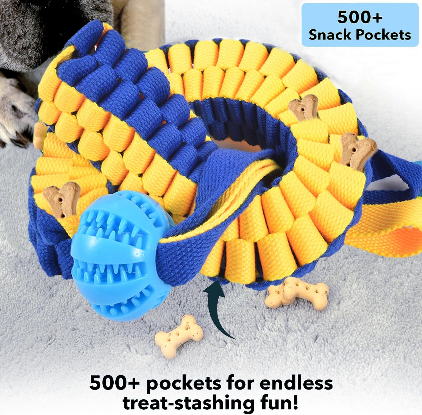 VENGABY 2 Pack Dog Rope Toys, Dog Tug of War Toys for Boredom, Interactive Snuffle Ball for Dogs and Puzzle Toy for Fun and Teeth Cleaning, Training