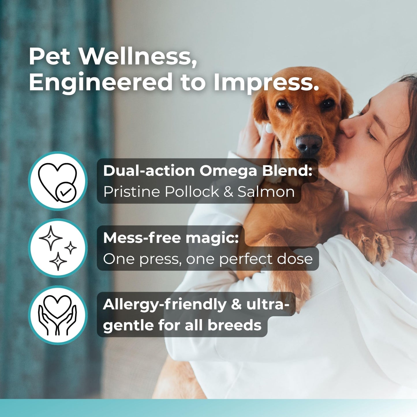 Pawlife Wild Alaskan Salmon Oil for Dogs and Cats - Omega-3s, Including EPA and DHA, to Help Support Full-Body Health and Wellbeing for Sensitive Skin, Coat Health and Immune System Support - 2 Pack