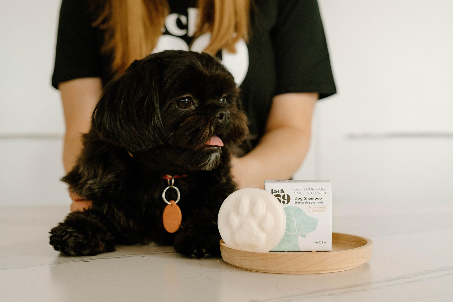 Jack59 Dog Grooming Bar with Conditioners for Skin - Organic, Vegan, pH Balanced, All-Natural Shampoo and Bath Bar for Puppies and Dogs, Gee Your Dog Smells Terrific, 80g