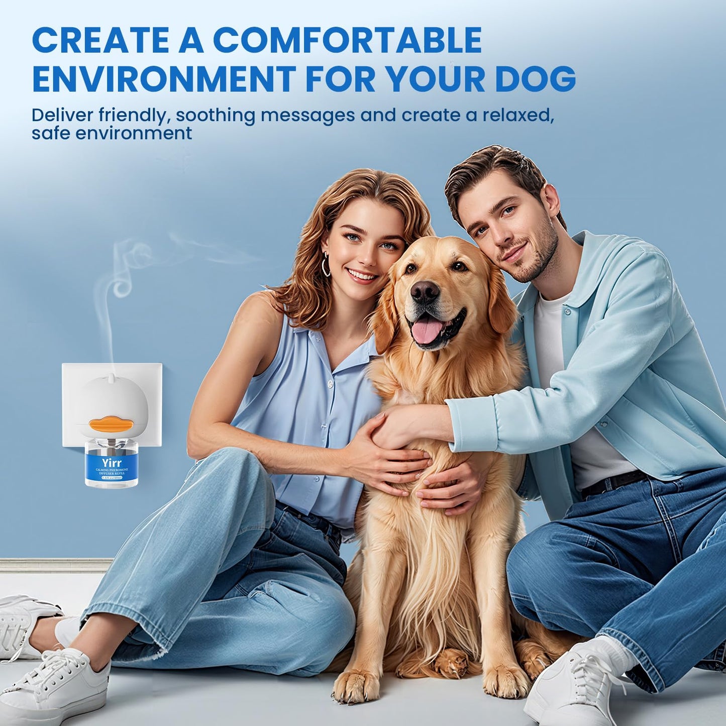 Yirr Dog Calming Diffuser, Dog Pheromones Calming Diffuser, Relaxing Pheromone for Dogs Relief Stress Anxiety Reduce Aggression Barking, Help Train Dog to Pee