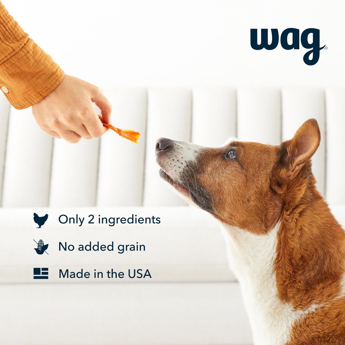 Amazon Brand – Wag Chewy Whole Muscle American Jerky Dog Treats – Chicken