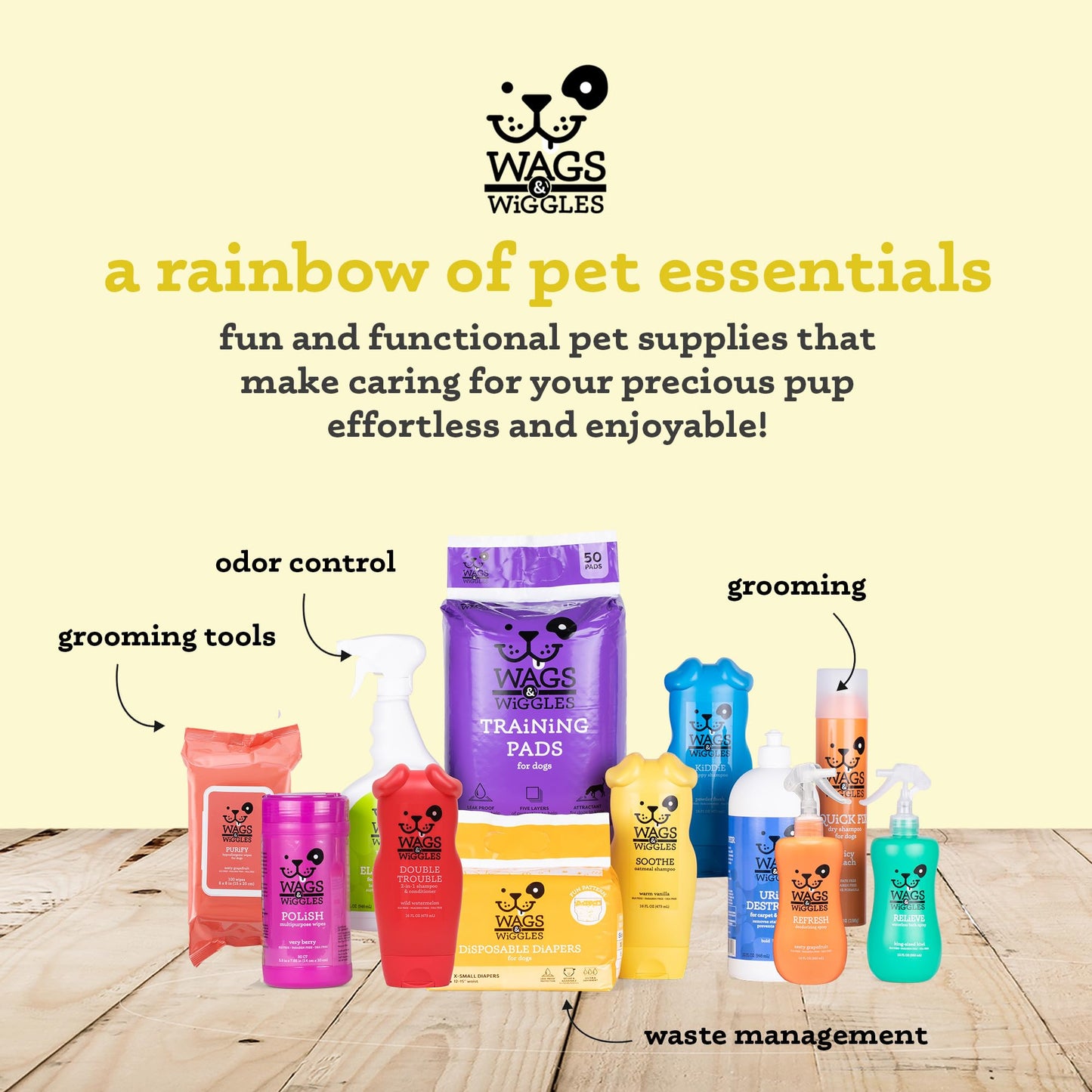 Wags & Wiggles Soothe Oatmeal Dog Shampoo, Warm Vanilla Scent - Soothing Shampoo for Dogs with Dry, Itchy, and Sensitive Skin, 16 Fl Oz