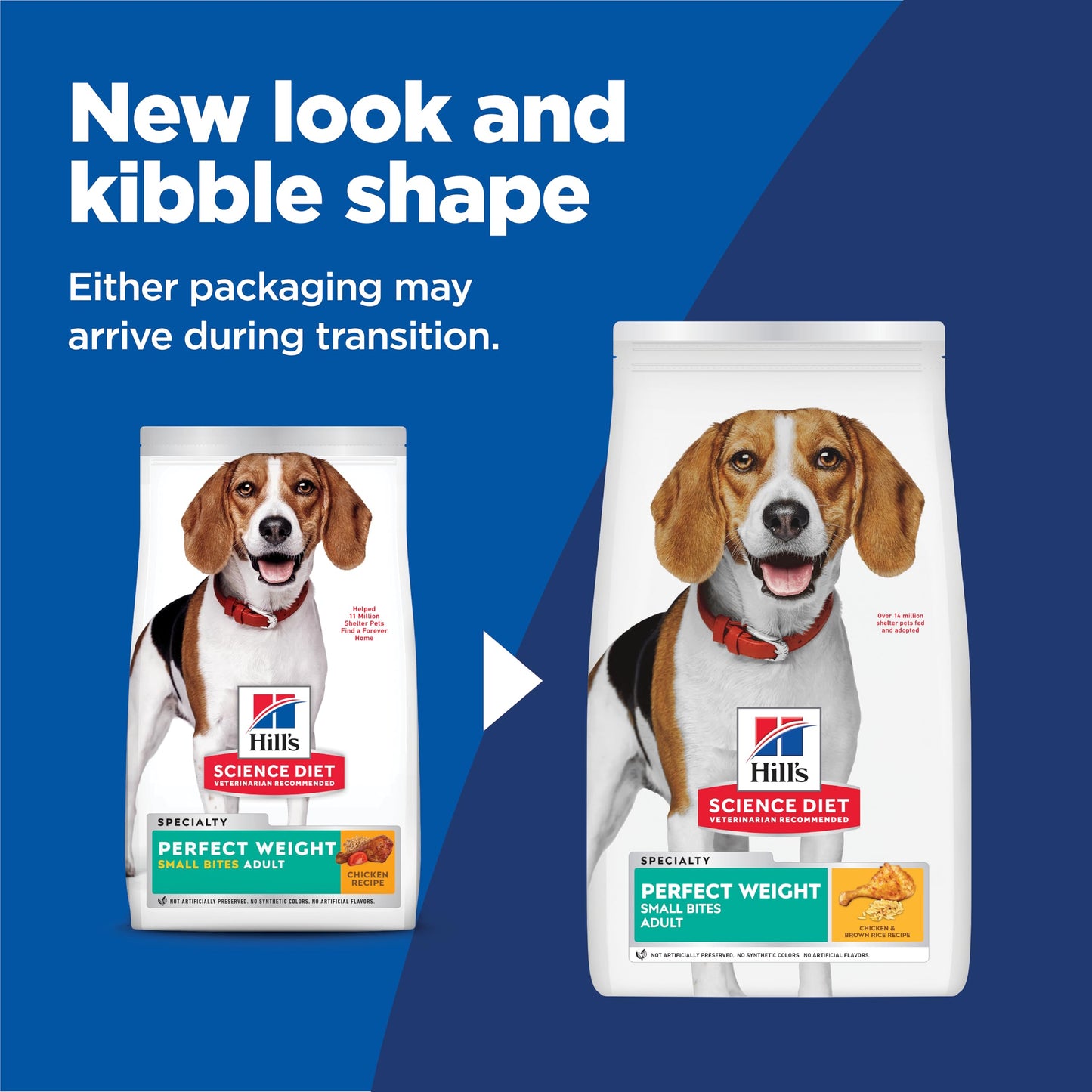 Hill's Science Diet Perfect Weight, Adult 1-6, Weight Management Support, Small Kibble, Dry Dog Food, Chicken Recipe, 4 lb Bag