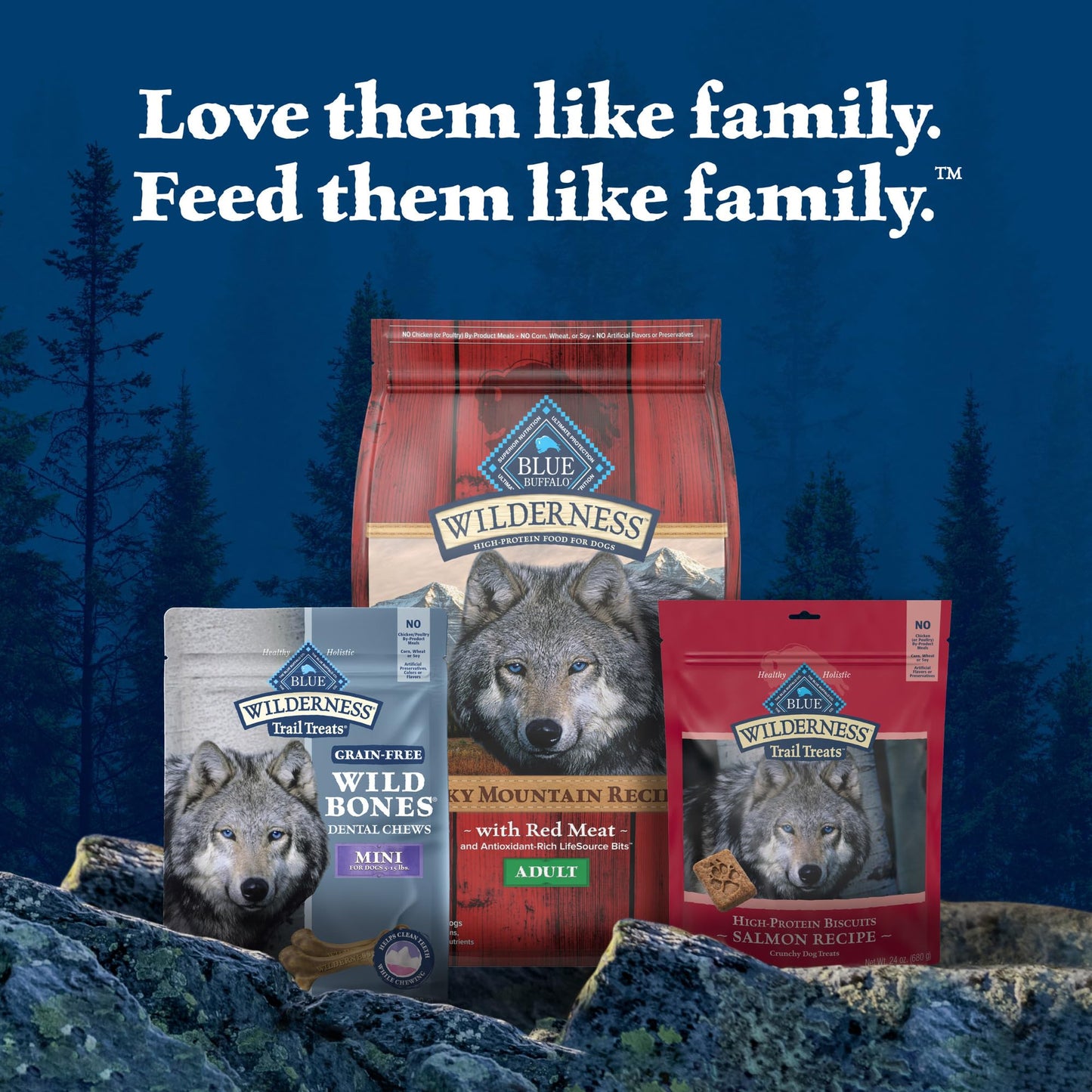 Blue Buffalo Wilderness Wild Bones Grain-Free Dental Chews Dog Treats, Mini, 27-oz Bag