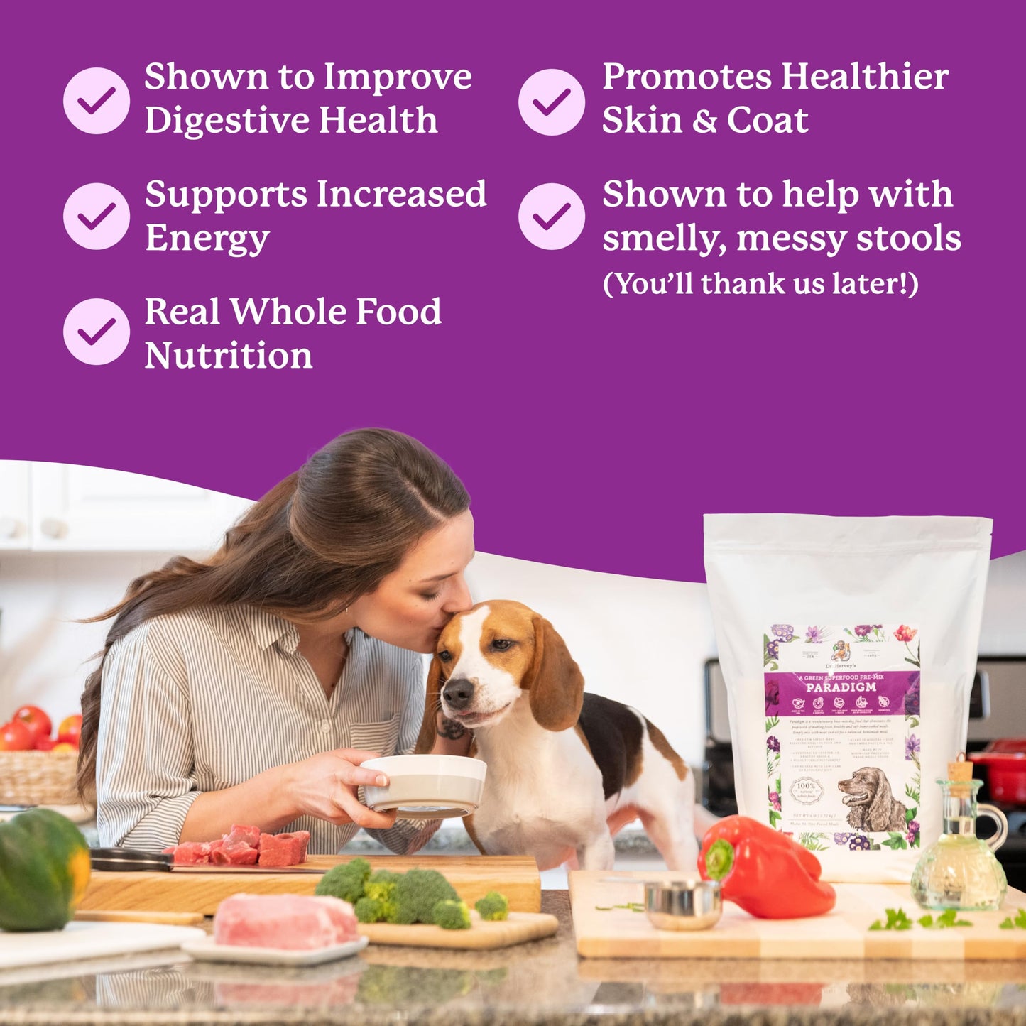 Dr. Harvey's Paradigm Green Superfood Dog Food, Human Grade Dehydrated Grain Free Base Mix for Dogs, Diabetic Low Carb Ketogenic Diet (6 Pounds)