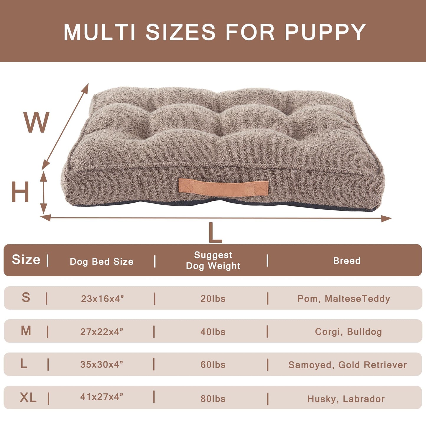MixPet Soft Calming Dog Bed Washable, Anti-Slip, Ideal for Large to Small Breeds, Promotes Sleep and Reduces Anxiety 41 * 27 in