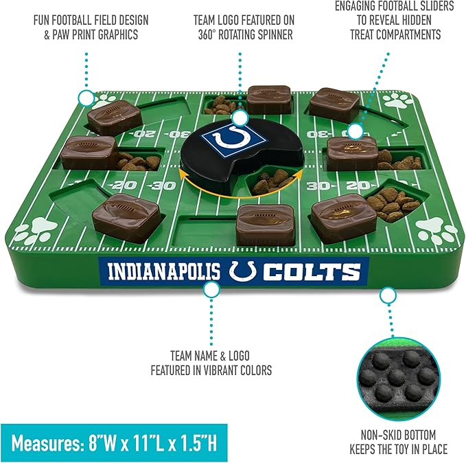 Pets First NFL Indianapolis Colts Puzzle Toy - Interactive Dog Puzzle Treat Toy