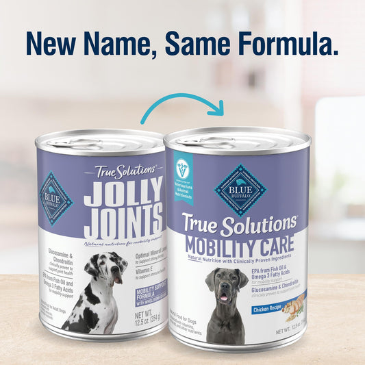 Blue Buffalo True Solutions Mobility Care Wet Dog Food for Adult Dogs, Made with Natural Ingredients, Chicken, 12.5-oz. cans (12 Count)