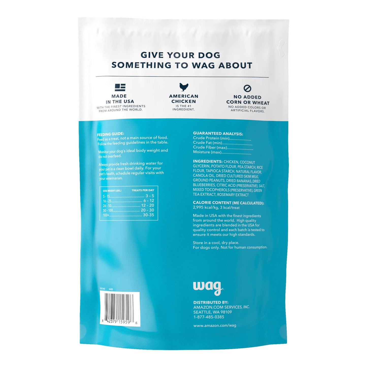 Amazon Brand - Wag Peanut Butter & Banana Flavor Training Treats for Dogs, 2 pound (pack of 1)