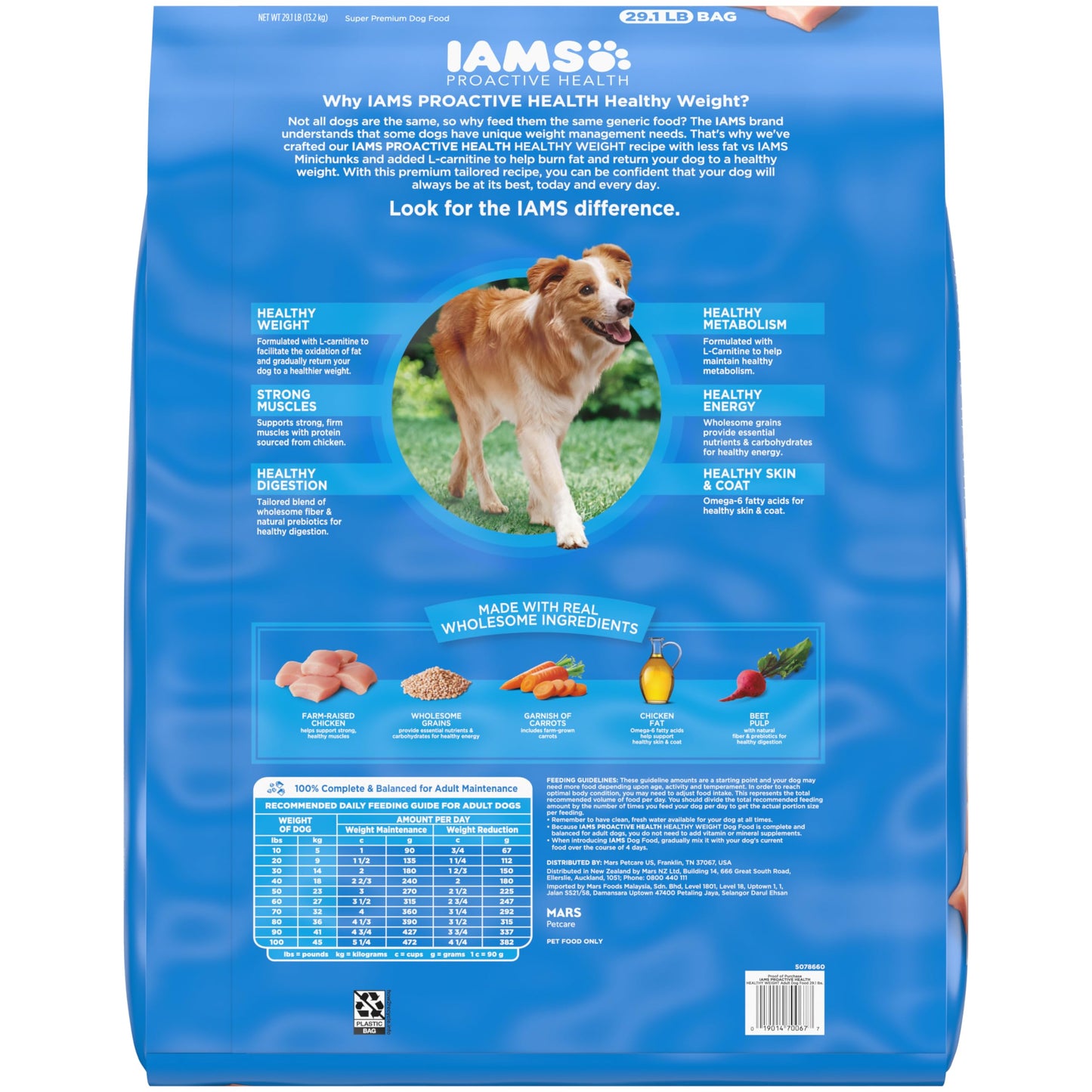 IAMS Proactive Health Healthy Weight Control Adult Dry Dog Food with Real Chicken, 29.1 lb. Bag