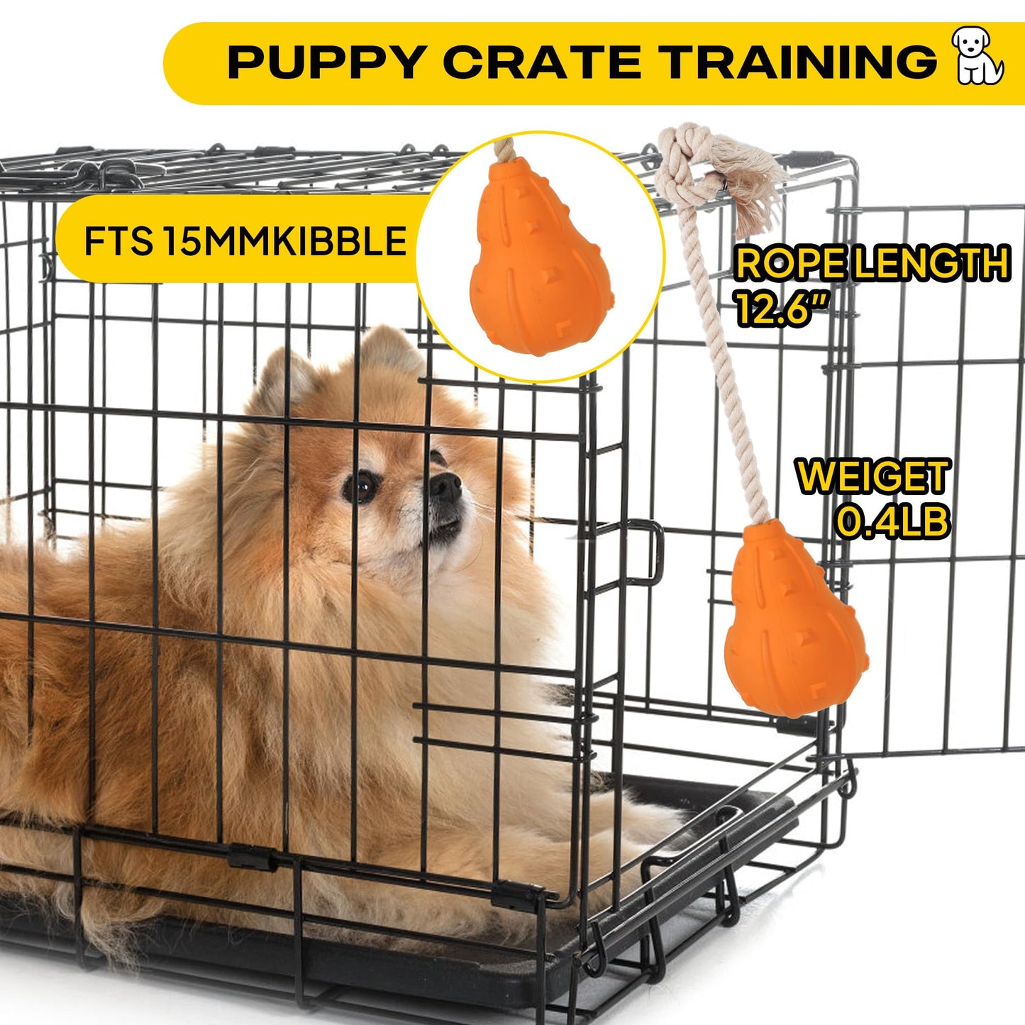 Fida Treat-Dispensing Dog Chew Toys with Rope - Crate Training Aids for Puppies, Puppy Teething Toys, Interactive Fetch & Tug of War Toy for Small Medium Large Dogs