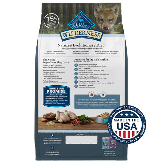 Blue Buffalo Wilderness Puppy High Protein Dry Dog Food With Real Chicken Plus Wholesome Grains, Made in the USA with Natural Ingredients, Chicken, 13-lb. Bag