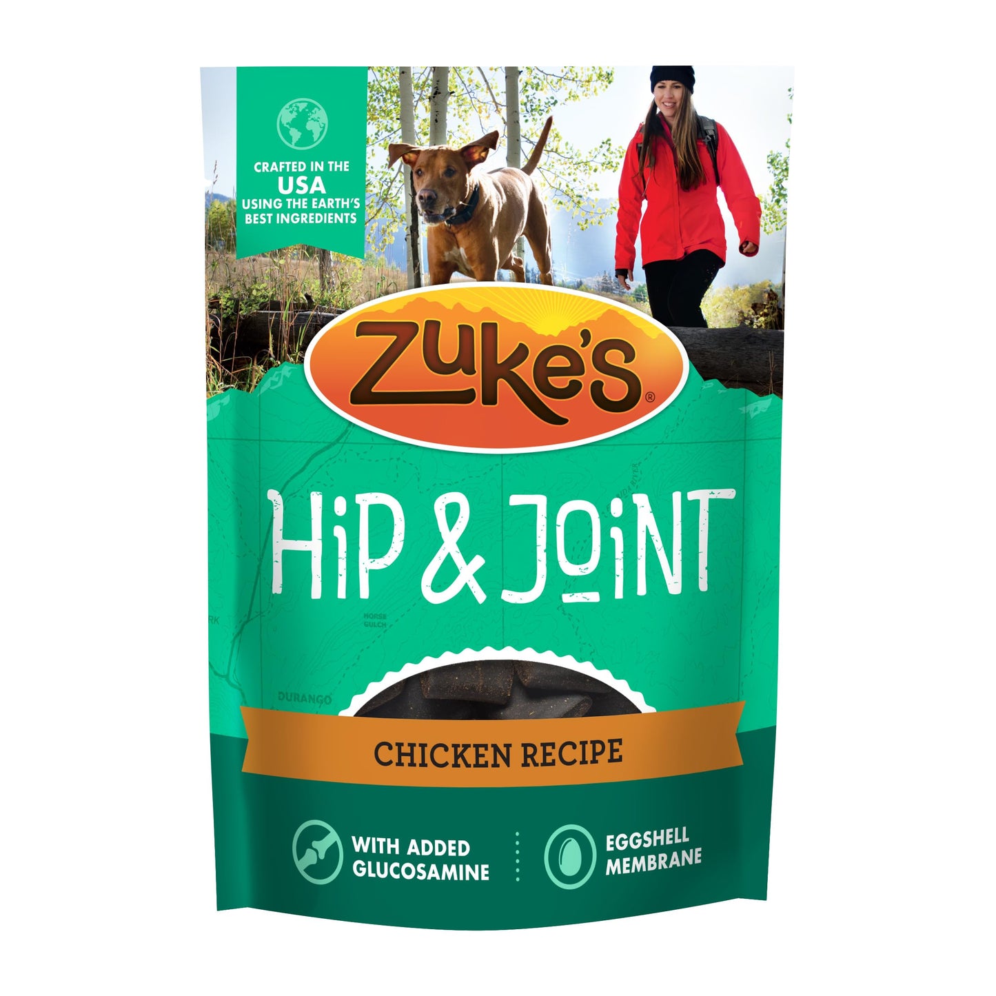 Zuke’s Hip and Joint Support Dog Treats for Adult Dogs of All Sizes, Senior Dog Treats made with Real Chicken, 16 oz. Resealable Pouch - 16 oz. Bag