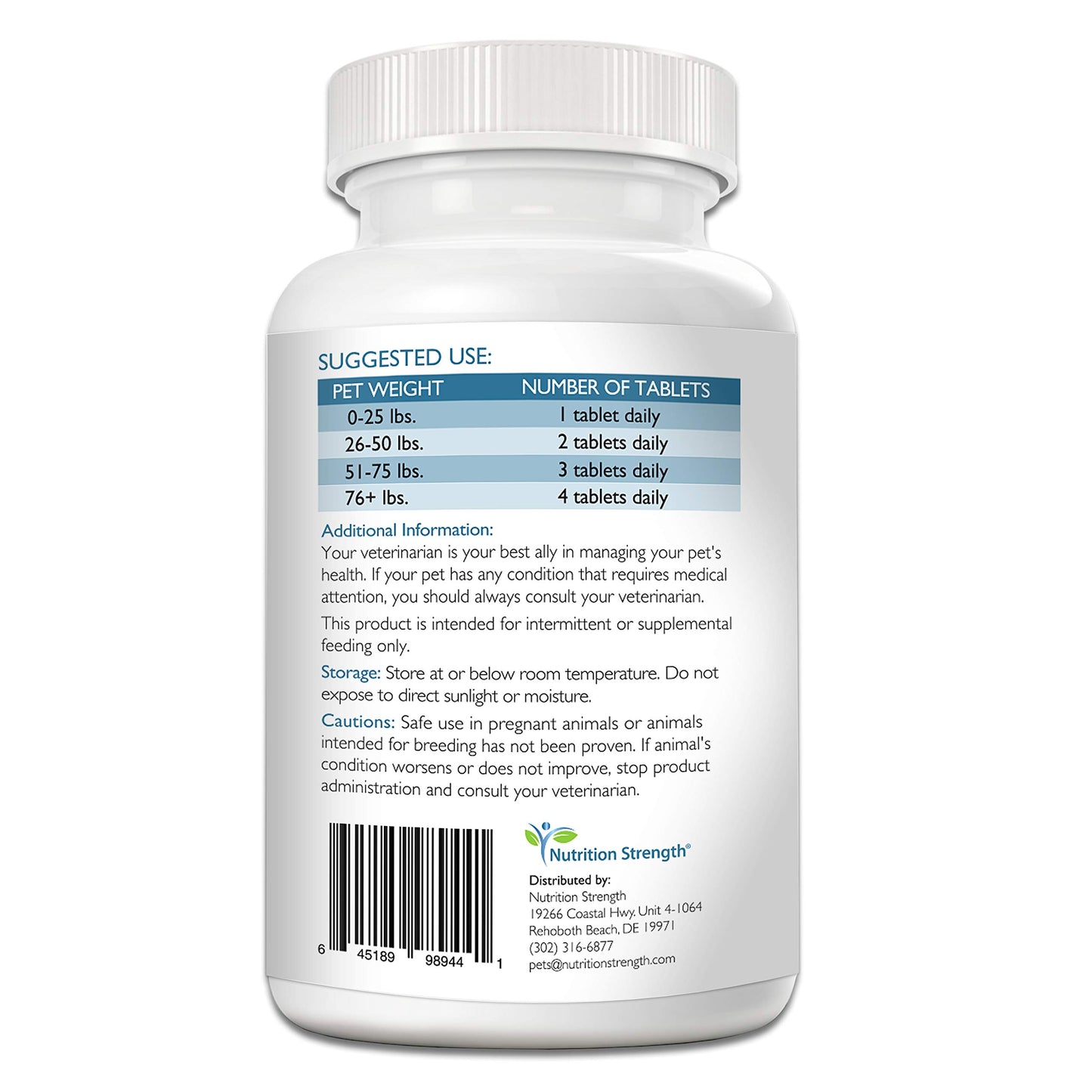 Nutrition Strength Thyroid Supplement for Dogs, Support for Hypothyroidism in Dogs with Organic Bladderwrack, Promotes Normal Function of Endocrine and Enzyme Systems, 120 Chewable Tablets