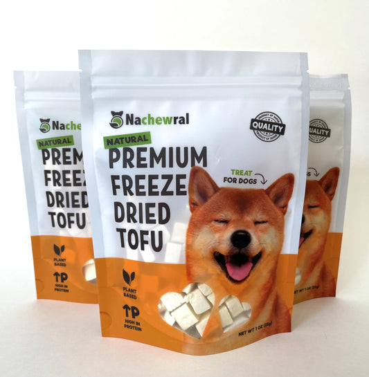 Nachewral Premium Freeze-Dried Tofu for Dog Treat/All Natural, Plant Based Protein, Gluten Free, Low Calories, High in Protein, Stomach Friendly, Vegan Treat w/Omega 6
