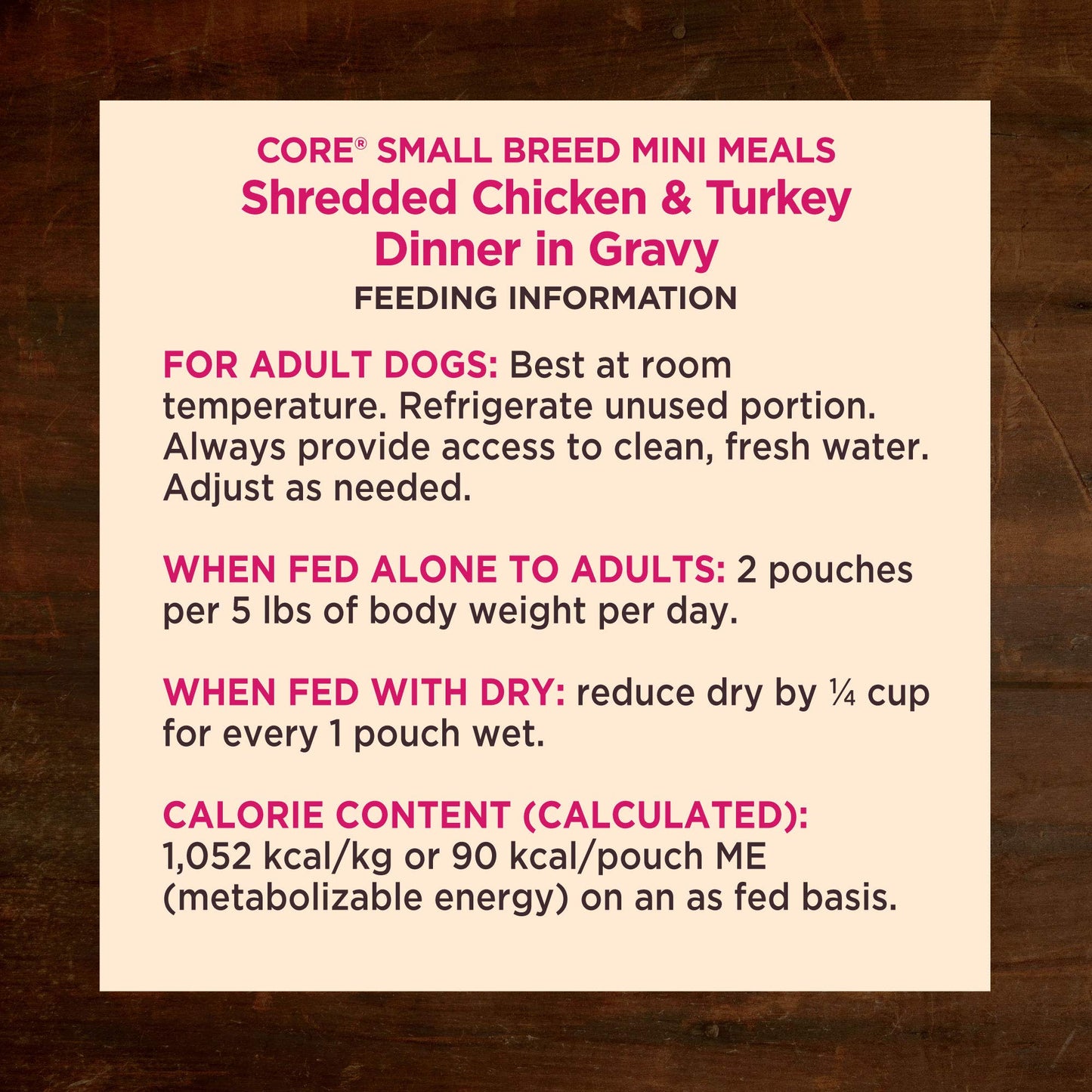 Wellness CORE Natural Grain Free Small Breed Mini Meals Wet Dog Food, Shredded Chicken & Turkey Dinner in Gravy, 3-Ounce Pouch (Pack of 12)