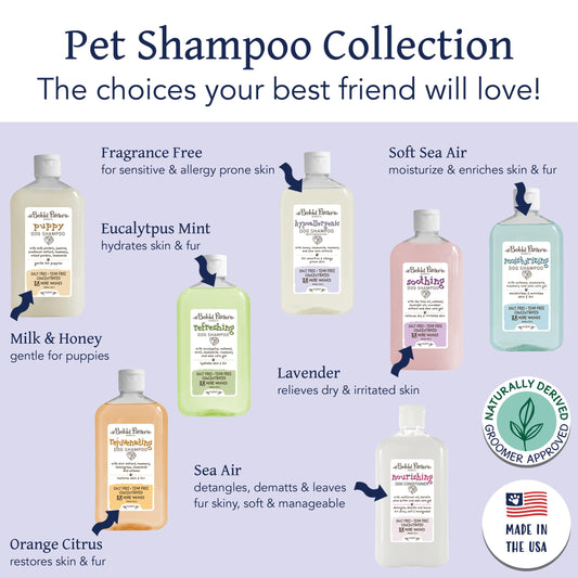 Bobbi Panter Hypoallergenic Dog Shampoo 14 Oz., Dye & Fragrance-Free, Paraben-Free, pH Balanced, Tear-Free, Aloe Vera & Honey Extract, Made in USA, Concentrated 30:1, Made in The USA