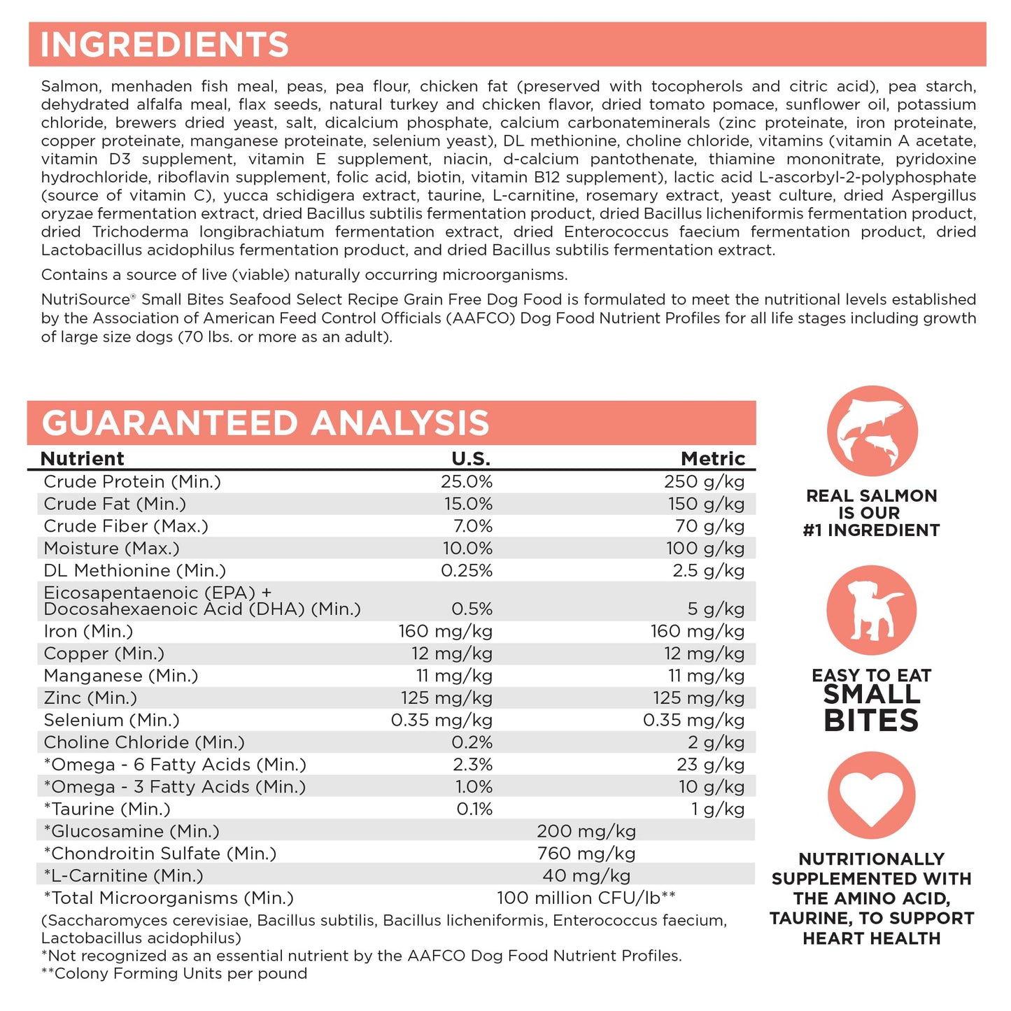 NutriSource Seafood Select Grain-Free Dog Food, Made with Salmon and Menhaden Fish Meal, 5LB, Dry Dog Food