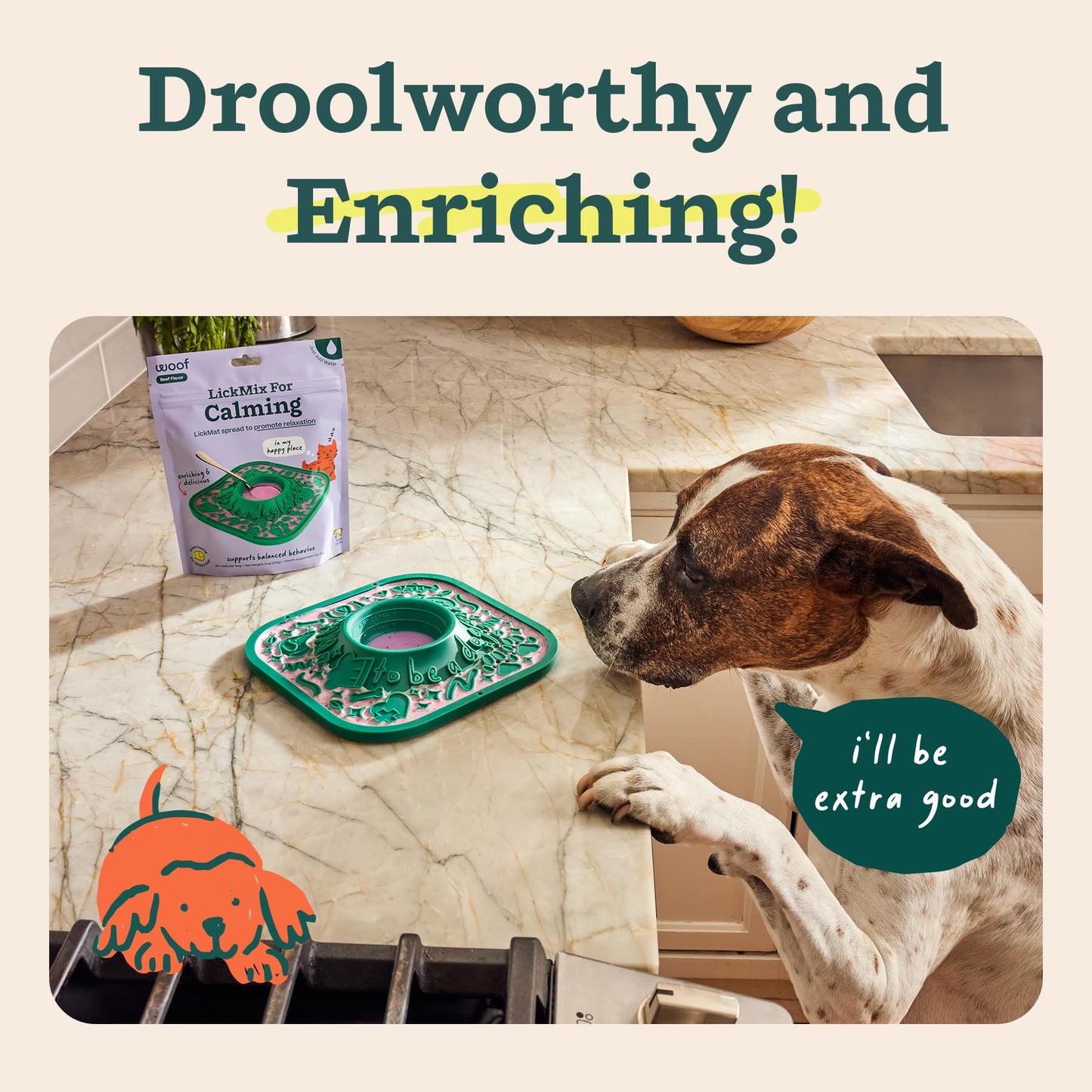 WOOF LickMixes - Dog Lick Mat Spread and Meal Topper - Delicious and Lower Calorie - Made with Wholesome Ingredients - Perfect for Dog Enrichment - Calming