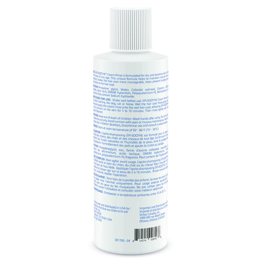 Virbac Epi-Soothe Cream Rinse Pet Conditioner For Dogs, Cats & Horses (16 oz) - For Dry or Sensitive Skin