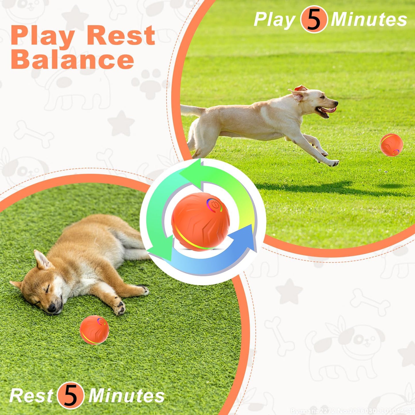 2026 T01 Interactive Dog Toys, Vibrating Dog Ball Motion Activated Dog Toy for Small, Medium, Large Dogs, USB Rechargeable Smart Moving Dog Toy for Indoor and Outdoor Play, Dog Toys to Keep Them Busy