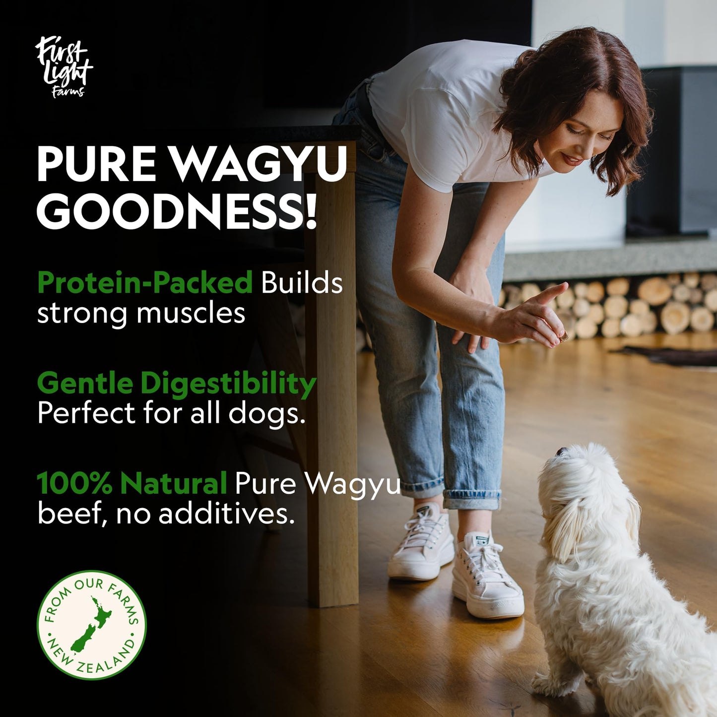 First Light Farms Wagyu Beef Esophagus Dog Treats | Gullet Sticks for Dogs | Esophagus Jerky Treats | All Natural Weasand Chews, 4-5 Count | Healthy Treats for Teeth, Mental Stimulation, Joint Support