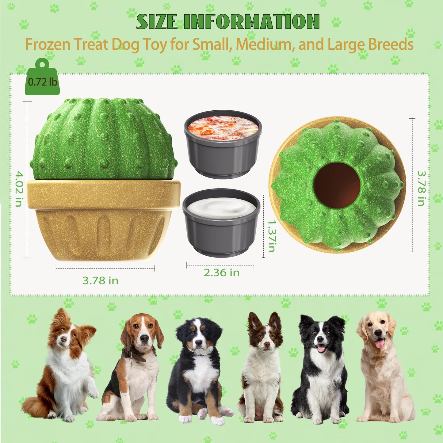 DSUMD Interactive Dog Toys, Frozen Treat Dispensing for Aggressive Chewers, Indestructible Nylon Chew Toy, Slow Puzzle Feeder for Healthy Eating, for Small Medium Large Breed to Keep Them Busy, Green