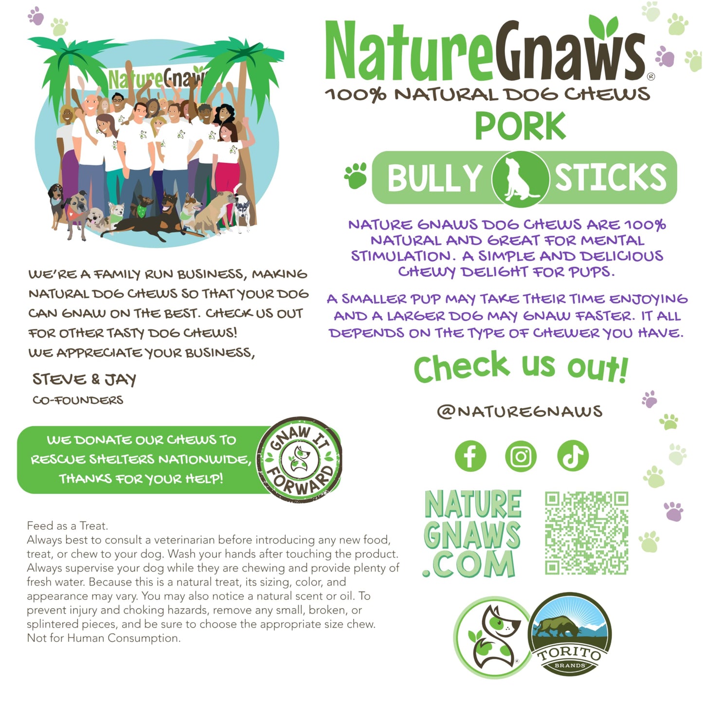 Nature Gnaws Extra Thin Pork Bully Sticks for Small Dogs 5-6" (50 Count) - Long Lasting for Light Chewers and Puppies - Natural Bacon Dog Chew Treats