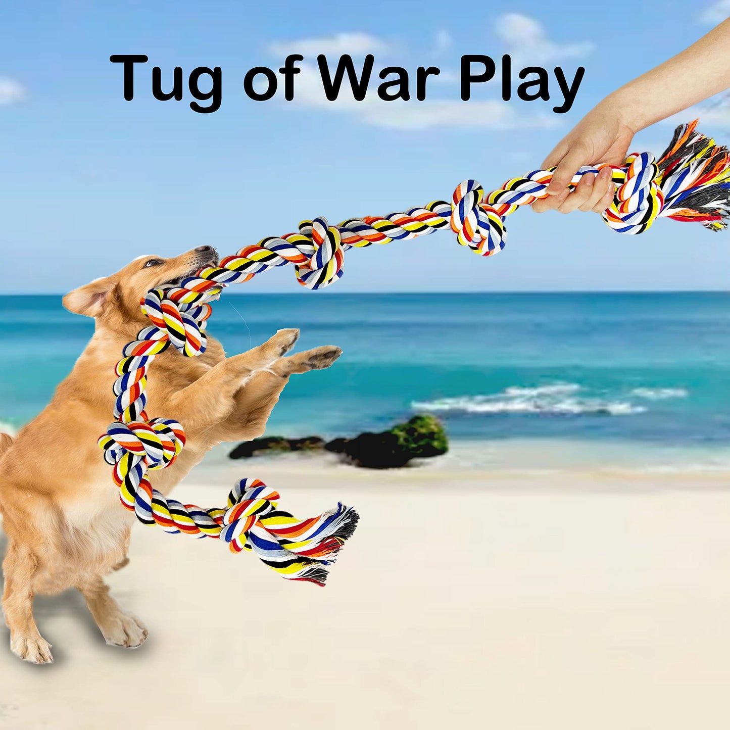 2 Pack Large Dog Rope Toy for Aggressive Chewer - Heavy Duty, Durable & Tough Chew Rope - Tug of War Play, Outdoor & Indoor - Chewing Tugging & Pulling for Large Breed Big Dog