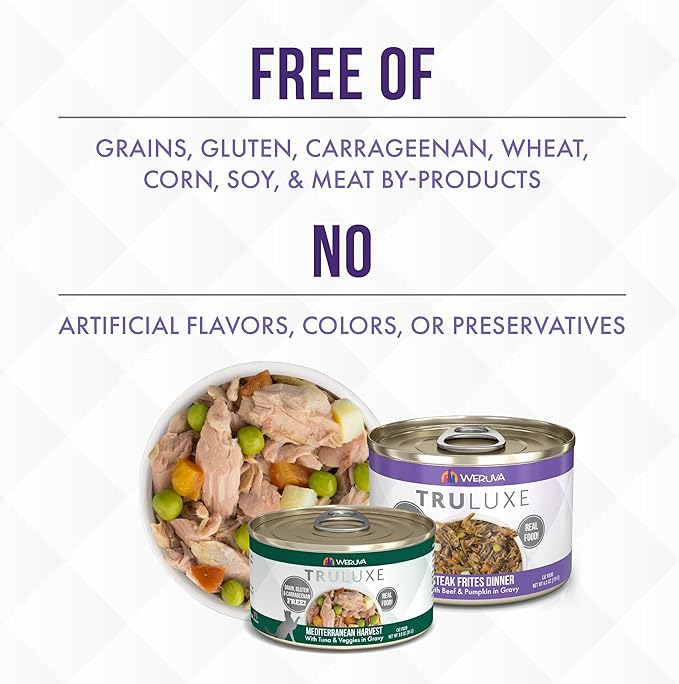 Weruva TruLuxe Cat Food, Steak Frites Dinner with Beef & Pumpkin in Gravy, 3oz Can (Pack of 24)