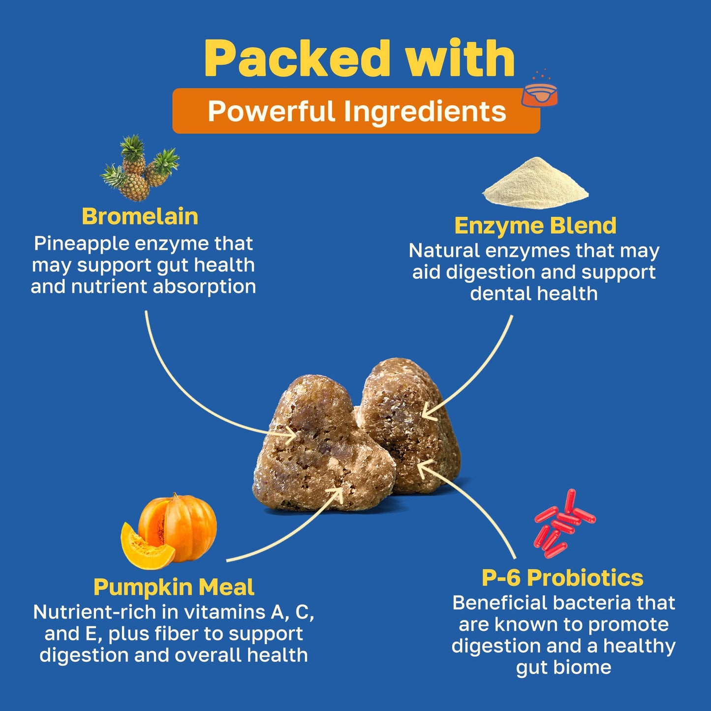 Happy Paws No Poo Chews for Dogs, Poop Eating Coprophagia Deterrent, Soft Chews for Dogs with Pumpkin, Probiotics & Enzyme Blend for Digestive Health, Organic, Vegan, Non GMO, Beef Flavor, 100 Count