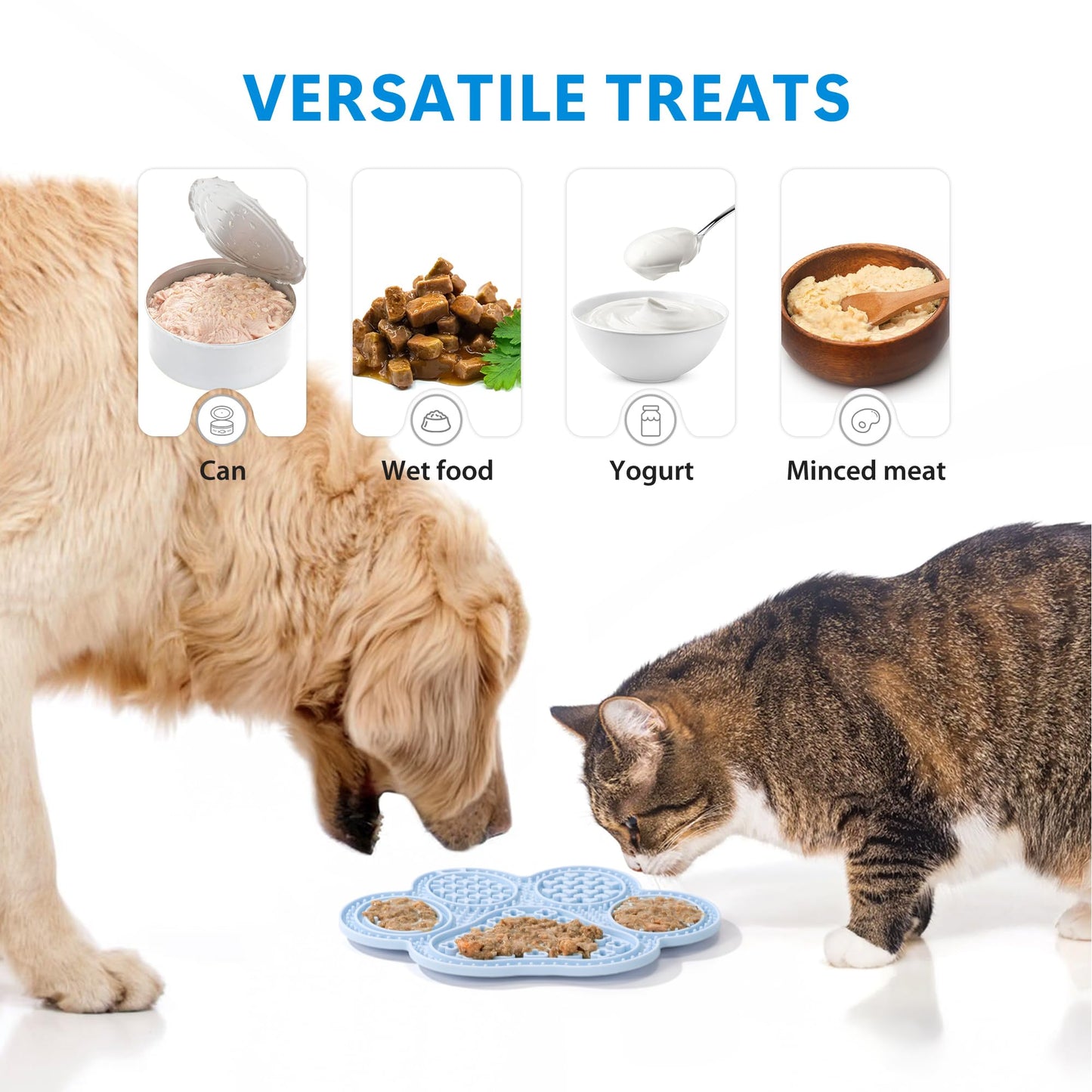 Li&Zhao Lick Mat for Dogs - 2 PCS Dog Lick Mats with Suction Cups Cat Lick Mat Puppy Lick Mat for Cats Dog Slow Feeder Dog Enrichment Toys for Yogurt Peanut Butter Food Treats