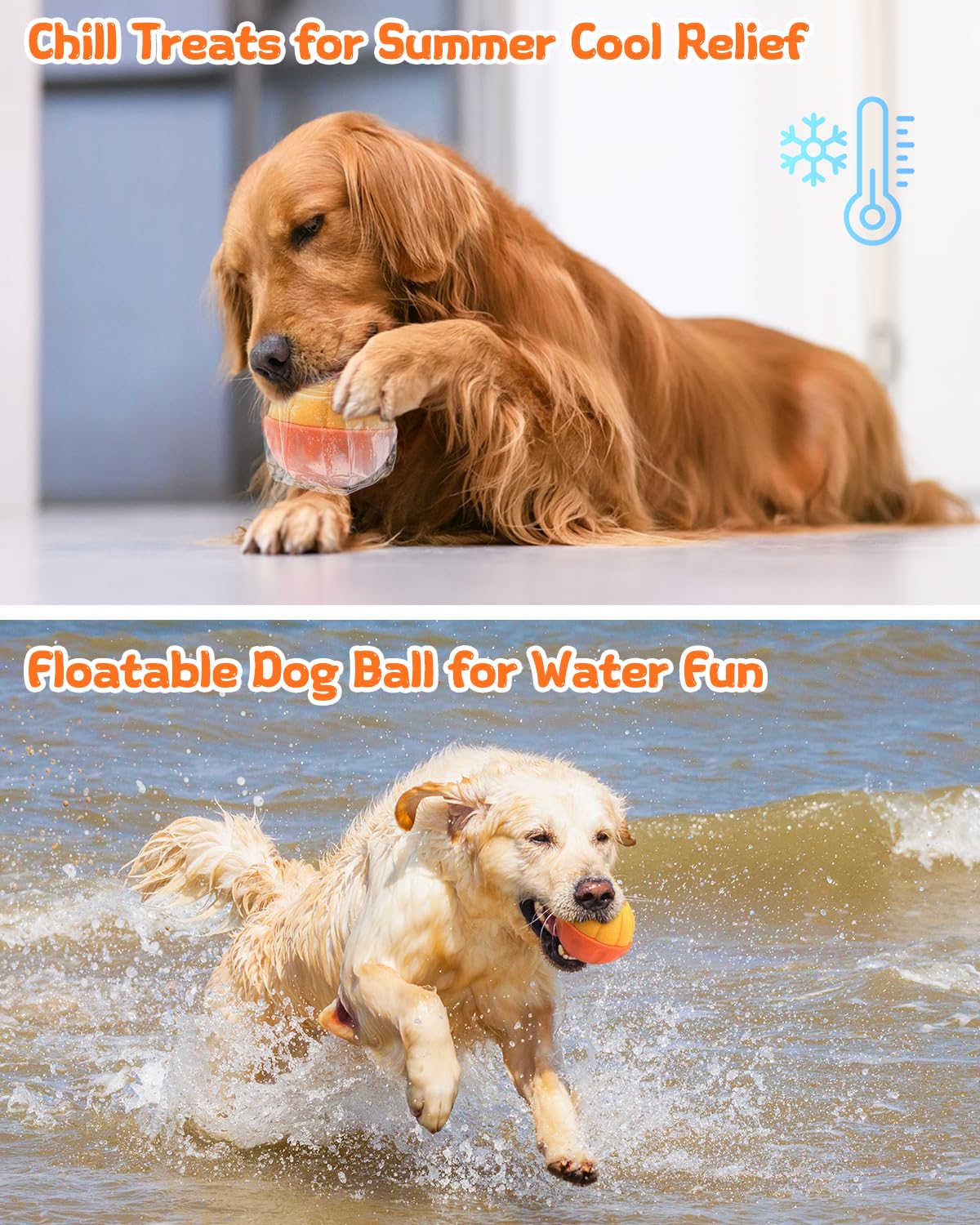 KrauzPet Treat Dispensing Dog Toys for Aggressive Chewers, Interactive Frozen Enrichment Puzzle Ball to Keep Dogs Busy, Indestructible Nylon Chew Toy for Medium Large Breed
