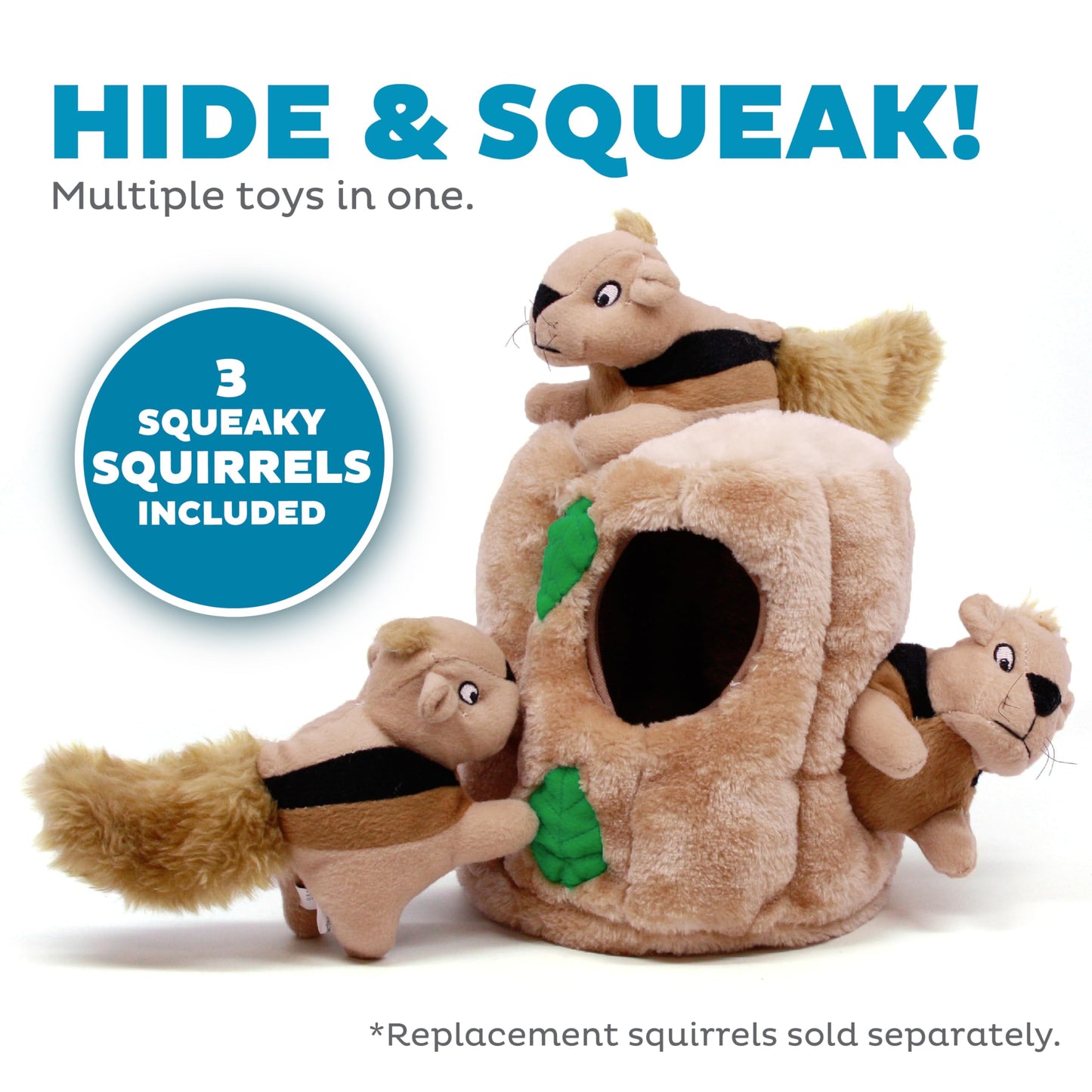 Outward Hound Hide A Squirrel Plush Dog Toy Puzzle, Large