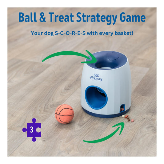 TRIXIE Ball & Treat Dog Enrichment Toy, Advanced Level 3 Dog Puzzle, Interactive Treat Game
