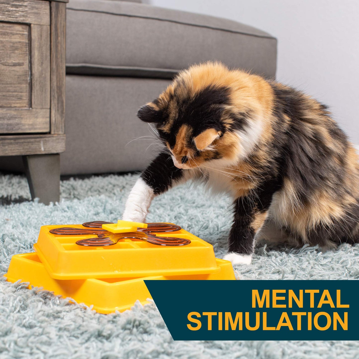 Our Pets Waffle Interactive Puzzle Game Dog Toys (Dog Puzzle Toy-Great Alternative to Snuffle Mat for Dogs and Slow Feeder Bowls) Cat Puzzles & Interactive Toys for Treats
