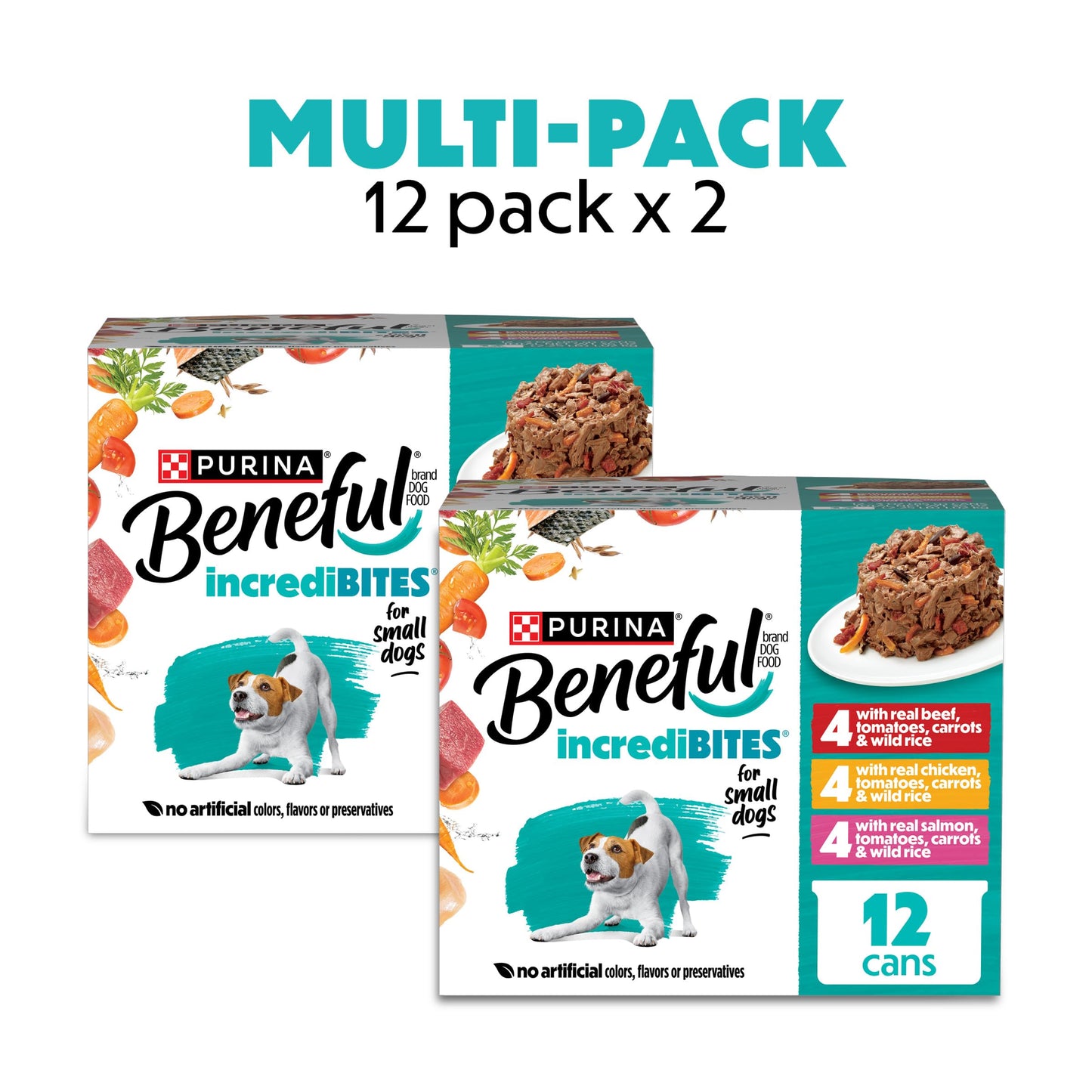 Purina Beneful Small Breed Wet Dog Food Variety Pack, IncrediBites - (2 Packs of 12) 3 oz. Cans