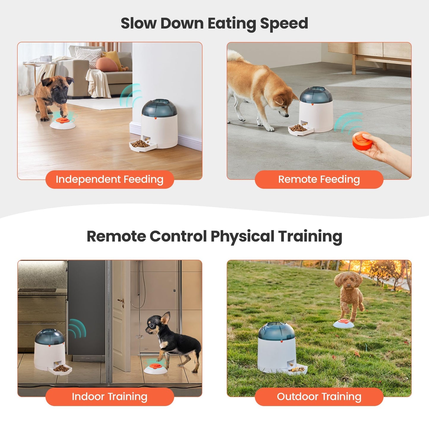 Potaroma Dog Puzzle Feeder Toy, Interactive IQ Training, Electronic Treat Dispenser, Automatic Rechargeable with Remote for Food Dispensing, All Breeds, 280ml Capacity