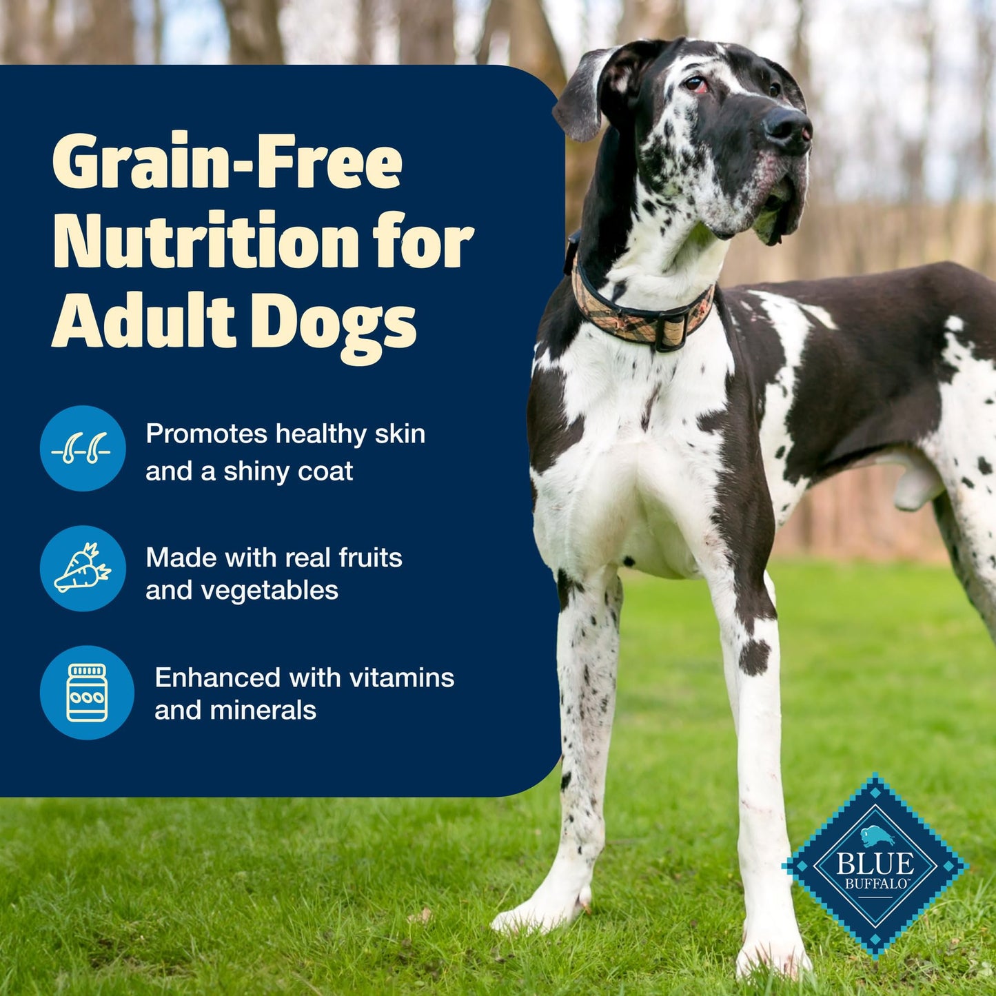 Blue Buffalo Freedom Grain-Free Dry Dog Food, Complete & Balanced Nutrition for Adult Dogs, Made in the USA With Natural Ingredients, Chicken & Potatoes, 4-lb Bag
