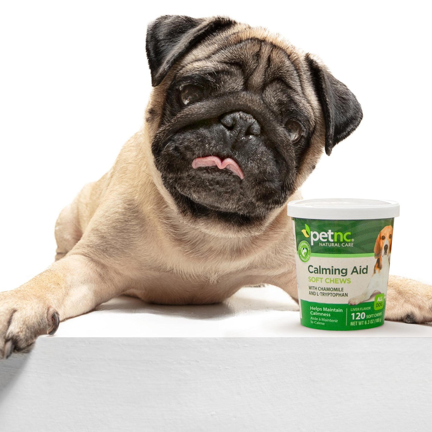Petnc Natural Care Calming Aid Soft Chews for Dogs (120 Count), For Dogs of All Sizes, Helps Promote Calmness & Relaxation, Calming Chews for Travel, Grooming, & Separation Support, Liver Flavor