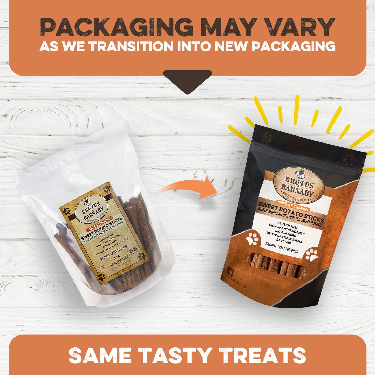 USA Sweet Potato Dog Treats - Grain Free, Cinnamon Pumpkin Crunchy Sticks are Great Tasting, Promote Positive Dog Gut Health with Natural Anti-Diarrhea Properties, no Preservatives Added