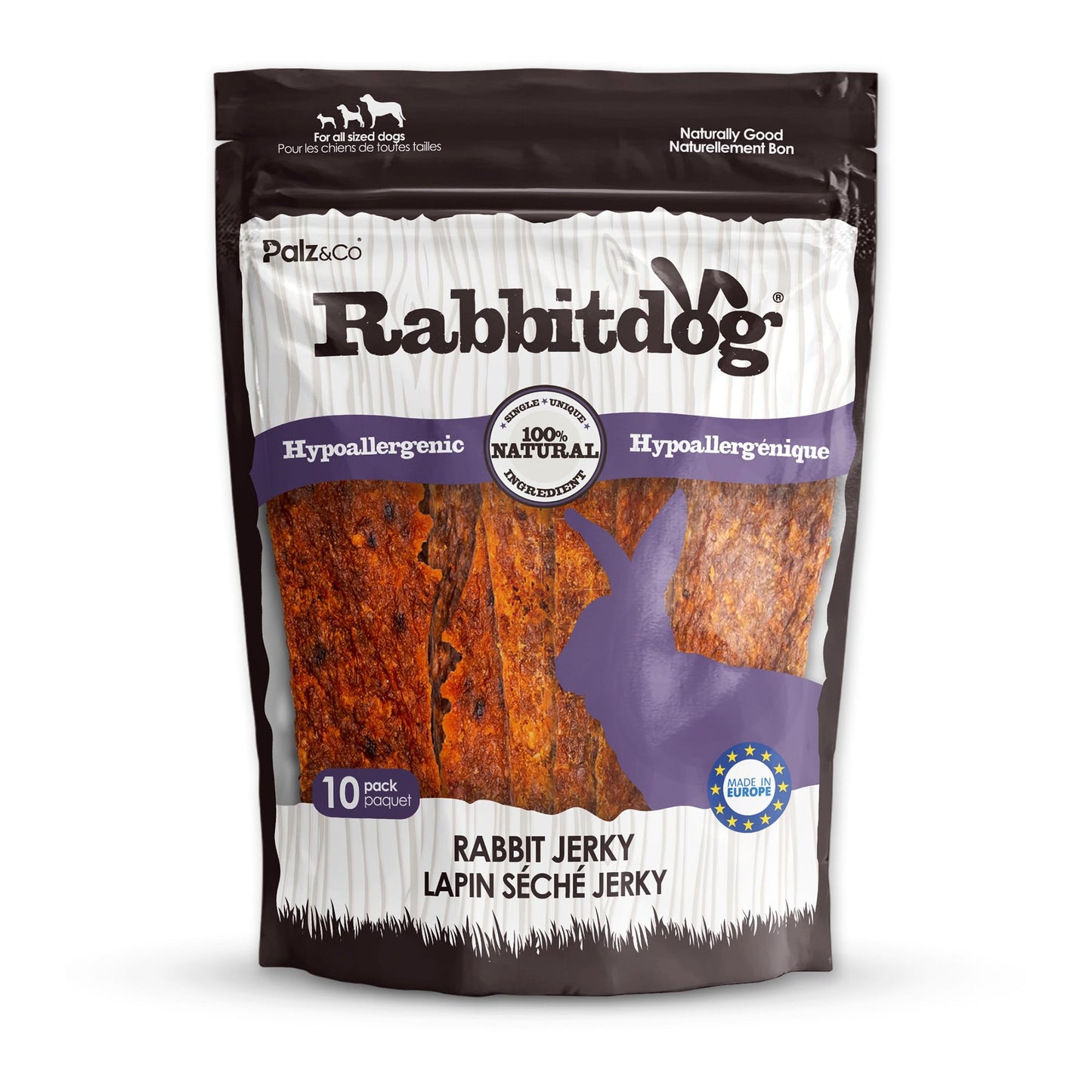 RabbitDog Rabbit Treat Variety Pack for Dogs – Ears (Without Fur), Jerky & Sausage - 100% Natural, Single Ingredient Dog Chews