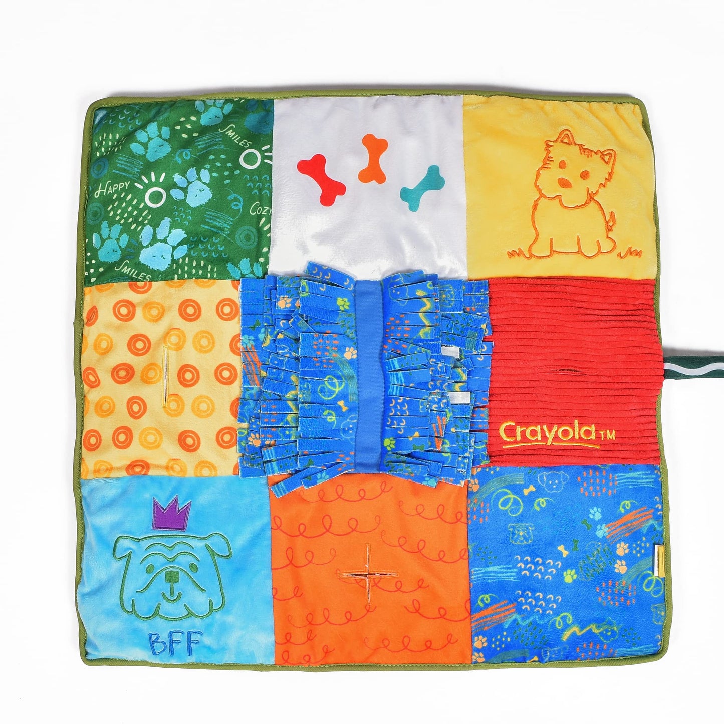 Crayola for Pets Doggie Snuffle Mat & Puzzle Toy - Treat-Hiding Play Mat for Dogs with Crinkle Sound - Dog Enrichment Toys for Mental Stimulation