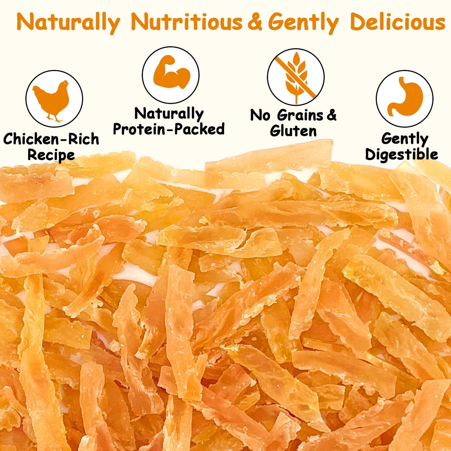 PETPURO Soft Chicken Treats for Puppies and Cats – Mini Strips Dog & Cat Snacks, Easy to Chew Grain-Free Puppy Training Treats