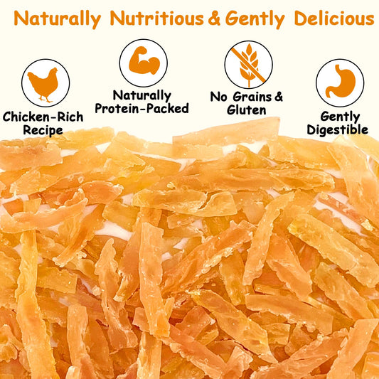 PETPURO Soft Chicken Treats for Puppies and Cats – Mini Strips Dog & Cat Snacks, Easy to Chew Grain-Free Puppy Training Treats