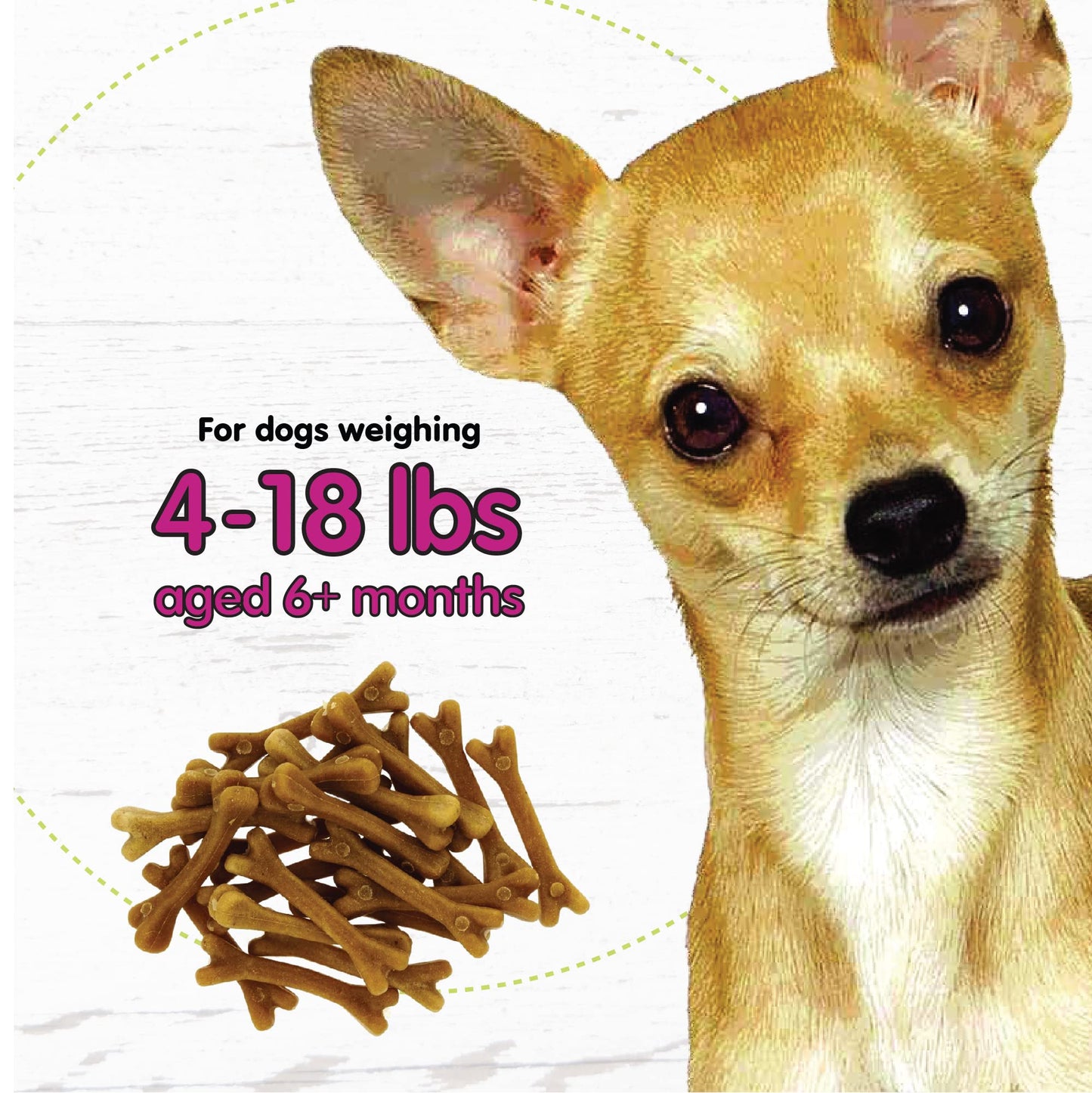 FIDO - Belly Bones for Dogs, 21 Yogurt Flavor Mini Dog Dental Treats (Made in USA) - 21 Count Dog Treats for Small Dogs - Plaque and Tartar Control for Fresh Breath, Digestive Health Support